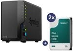 Synology DiskStation DS225+ 2 Einsch&uuml;be NAS-Server Leergeh&auml;use + 2x Synology Plus