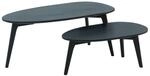 WOHNLING WL6.725 Design Couchtisch (2er Set) Schwarz 100 cm x 50 cm x 42 cm