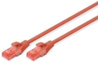Digitus Patch-Kabel RJ-45 (M) zu RJ-45 (M) 1m Kupfer U/UTP Cat 6 rot...