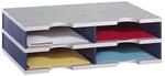 styro Styrodoc Sortierstation DIN C4 4 -Fach grau/blau