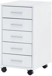 WOHNLING WL5.273 Rollcontainer Wei&szlig; 33 cm x 38 cm x 63 cm