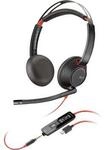 Poly Blackwire 5220 USB-C Stereo-Headset + 3.5-mm-Stecker + USB-C/A-Adapter
