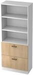 HAMMERBACHER Regalschrank 7300 SG, V7300/W/E/SG wei&szlig;, eiche