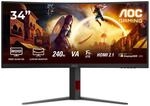 AOC G4 CU34G4Z Wide Quad HD Curved Gaming Monitor 86,4 cm (34")