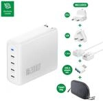 4smarts Ladeger&auml;t GaN Flex Pro 200W 4 USB-C mit Kabel 1,5m, Travel Edition, wei&szlig;