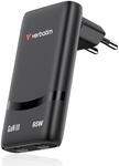 verbatim Fold 'n&rsquo; Go GaN III Ladeadapter schwarz, 65 W