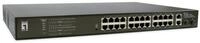 LevelOne Switch 28 Gigabit Ethernet-Ports mit 24 PoE-Ports 390W, 2 Gigabit SFP, 2