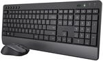 Trust Trezo Komfortables Set aus kabelloser Tastatur und Maus - Schwarz CH