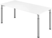 HAMMERBACHER h&ouml;henverstellbarer Schreibtisch VYS19/W/S wei&szlig;