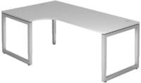 HAMMERBACHER VRS82/5/S h&ouml;henverstellbarer Schreibtisch 65 - 85 cm Lichtgrau / silber