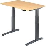 HAMMERBACHER VXBHM12/3/GG elektrisch h&ouml;henverstellbarer Schreibtisch 65,0 - 130,0 cm