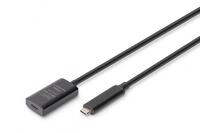 Digitus Aktives USB 3.2 Gen2 10G Verl&auml;ngerungskabel, USB-C - USB-C, 5m