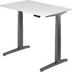 HAMMERBACHER VXBHM12/W/GG elektrisch h&ouml;henverstellbarer Schreibtisch 65,0 - 130,0 cm
