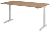 HAMMERBACHER elektrisch h&ouml;henverstellbarer Schreibtisch VXBHM2E/N/SS nussbaum