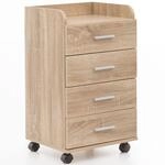 WOHNLING WL5.749 Rollcontainer Braun 40 cm x 33 cm x 71 cm