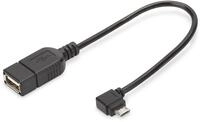 Digitus USB 2.0 Adapterkabel, OTG, Typ micro B - A St/Bu, 0.15m, USB 2.0 konform,