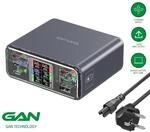 4smarts Desk Charger Lucid GaN DIY 360W 6 USB Ports mit Netz- und Spiralkabel,
