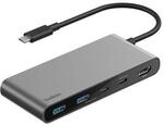 Belkin Connect 7-Port-USB-C-Hub mit zwei USB-C-Anschl&uuml;ssen spacegrau