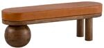 WOHNLING WL7.314 Sitzbank Ziegenleder Mango Massivholz 140x47x40 cm Braun