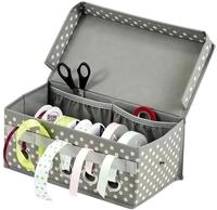 Zeller Geschenkband-Organizer grau/wei&szlig; 29,0 x 15,0 x 12,0 cm
