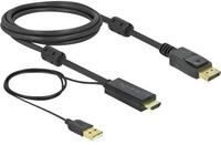 Delock HDMI zu DisplayPort Kabel 4K 30 Hz 2 m