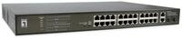 LevelOne Switch 28 Fast Ethernet-Ports mit 24 PoE-Ports 270W 2 Gigabit-Ports, 2