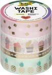 folia Deko-Klebeband 15 mm x 5 m 4 Motive rosa, gr&uuml;n gold