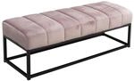 WOHNLING WL7.011 Sitzbank Samt 108x40x40 cm Polsterbank mit Metallgestell Rosa