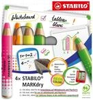 STABILO MARKdry Neon Whiteboard- und Flipchart-Marker farbsortiert 1,0 - 10,0 mm, 4