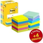 Post-it&reg; Energetic Haftnotizen farbsortiert 8 Bl&ouml;cke + GRATIS 4 Bl&ouml;cke