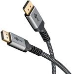 goobay DisplayPort 1.4 Kabel 3,0 m grau, schwarz, 1 St.