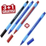 Schneider Kugelschreiber Slider Edge blau Schreibfarbe farbsortiert, 3 St. + GRATIS 1