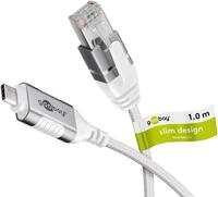 goobay USB-C/RJ45 Kabel 1m wei&szlig;