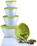 WESTMARK Olympia Sch&uuml;ssel-Set 0,6/1,3/4,4 l transparent/gr&uuml;n