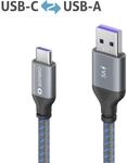 Sonero USB-C auf USB-A Ladekabel - USB 2.0, Super-Fast Charge 5V/5A - grau/blau...