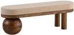 WOHNLING WL7.315 Sitzbank Stoff Mango Massivholz 140x47,5x41,5 cm Gepolstert...