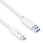 PureLink USB-C auf USB-A Kabel - 3.1 Gen 1, 3A/5V/15W, 5G - iSerie - wei&szlig; - 1,00m