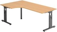 HAMMERBACHER VOS82/6/G h&ouml;henverstellbarer Schreibtisch 65 - 85 cm Buche /...