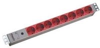 Bachmann Steckdosenleiste 8 AC-Ausg&auml;nge, Hellgrau/Rot