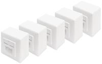 Digitus CAT 6 Anschlussdose, geschirmt, 2x RJ45 8P8C, LSA, Reinwei&szlig;, Aufputz, Set= 5
