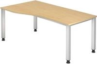 HAMMERBACHER VQS18/3/S h&ouml;henverstellbarer Schreibtisch 68,5 - 81 cm Ahorn / silber