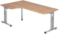 HAMMERBACHER VOS82/N/S h&ouml;henverstellbarer Schreibtisch 65 - 85 cm Silber / silber
