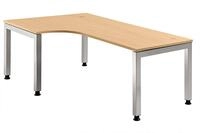 HAMMERBACHER VJS82/6/S h&ouml;henverstellbarer Schreibtisch 68 - 76 cm buche / silber