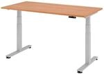 HAMMERBACHER elektrisch h&ouml;henverstellbarer Schreibtisch VXDSM16/N/S nussbaum