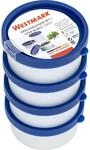 WESTMARK Frischhaltedosen Trio 3.9 cm hoch 0,1 l wei&szlig;, blau