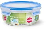 emsa Frischhaltedose CLIP & CLOSE 7 cm hoch 0,85 l transparent, blau