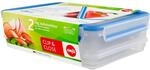 emsa Frischhaltedosen CLIP & CLOSE 8.6 cm hoch 1,0/1,65 l transparent, blau