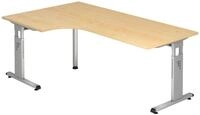 HAMMERBACHER VOS82/3/S h&ouml;henverstellbarer Schreibtisch 65 - 85 cm Silber / silber