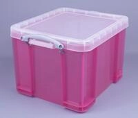 Really Useful Box Aufbewahrungsbox 35,0 l - 48,0 x 39,0 x 31,0 cm transparent, pink