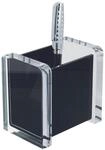 WEDO Acryl Exklusiv Stiftehalter 9,4 x 6,5 x 9,4 cm glasklar/schwarz